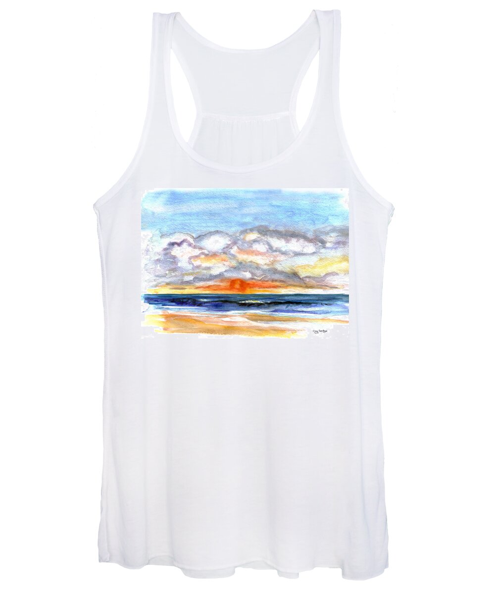 Clouds Women's Tank Top featuring the painting Sunset Clouds by Clara Sue Beym