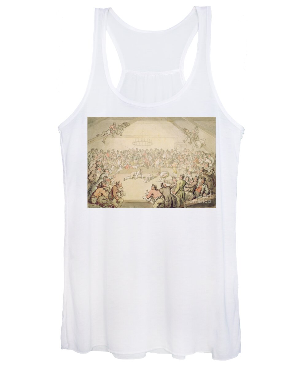 Arena Women's Tank Top featuring the painting The Dog Fight by Thomas Rowlandson
