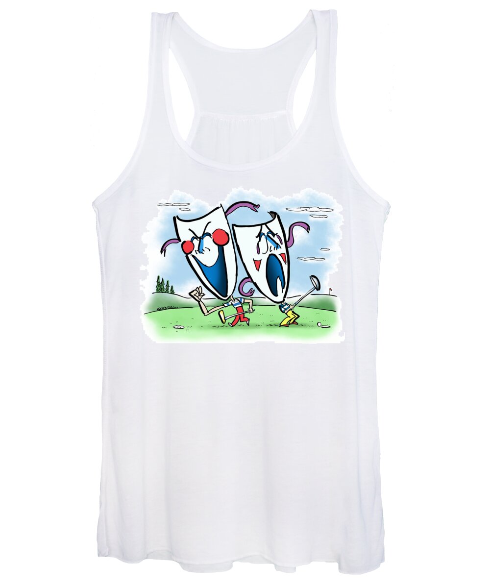 Golf Women's Tank Top featuring the digital art The Two Faces Of Golf by Mark Armstrong