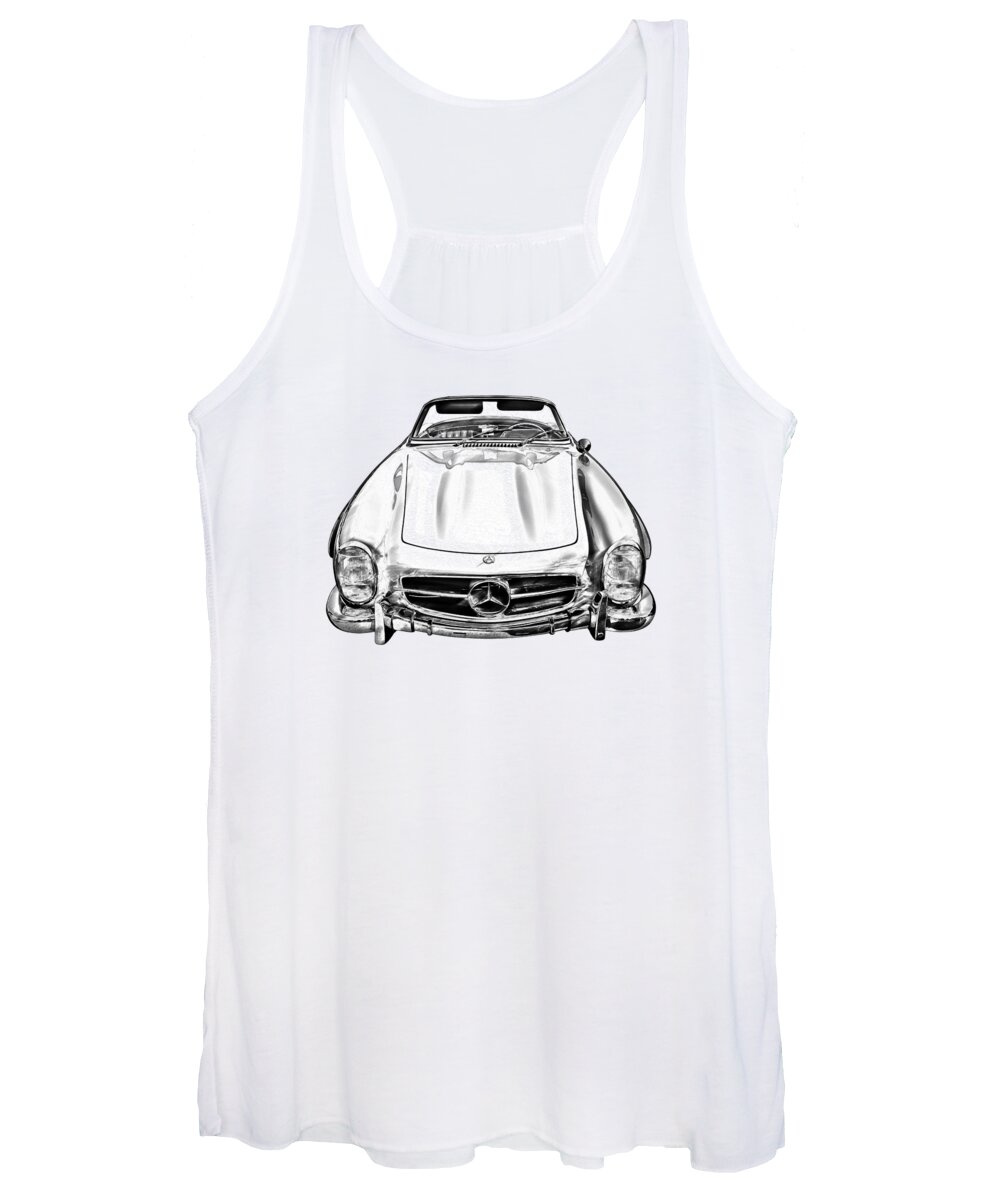 Mercedes Women's Tank Top featuring the photograph Mercedes Benz 300 SL Convertible illustration by Keith Webber Jr