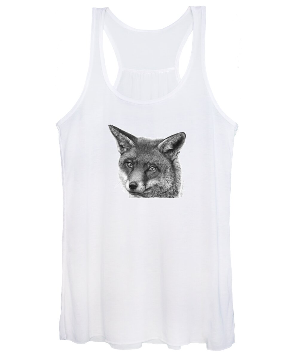 Fox Women's Tank Top featuring the drawing 044 Vixie the Fox by Abbey Noelle