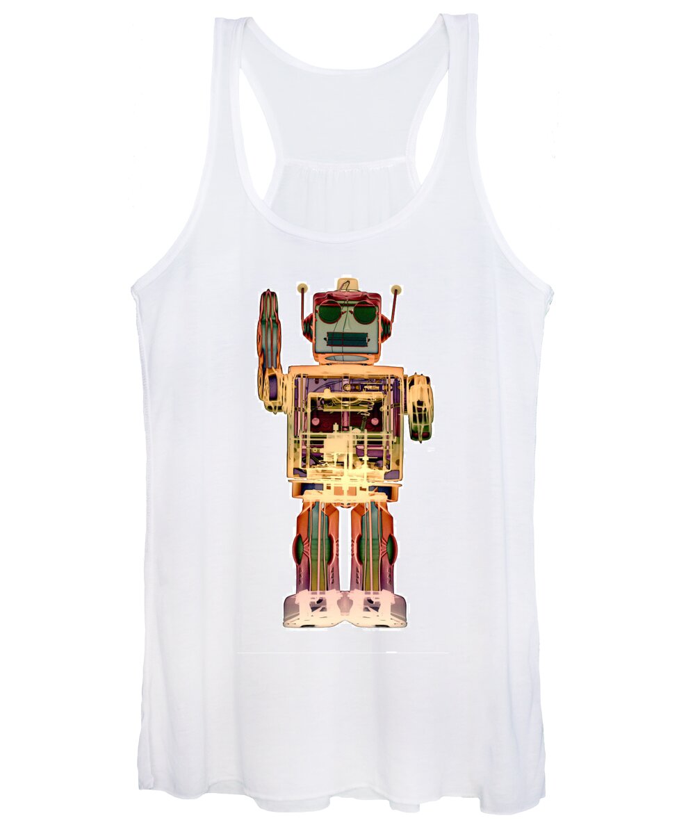 X-ray Art Women's Tank Top featuring the photograph 4N0D3 X-ray Robot Art #5 by Roy Livingston