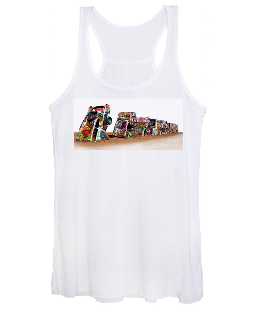 Texas Women's Tank Top featuring the photograph Cadillac Ranch 1 #2 by Bob Christopher