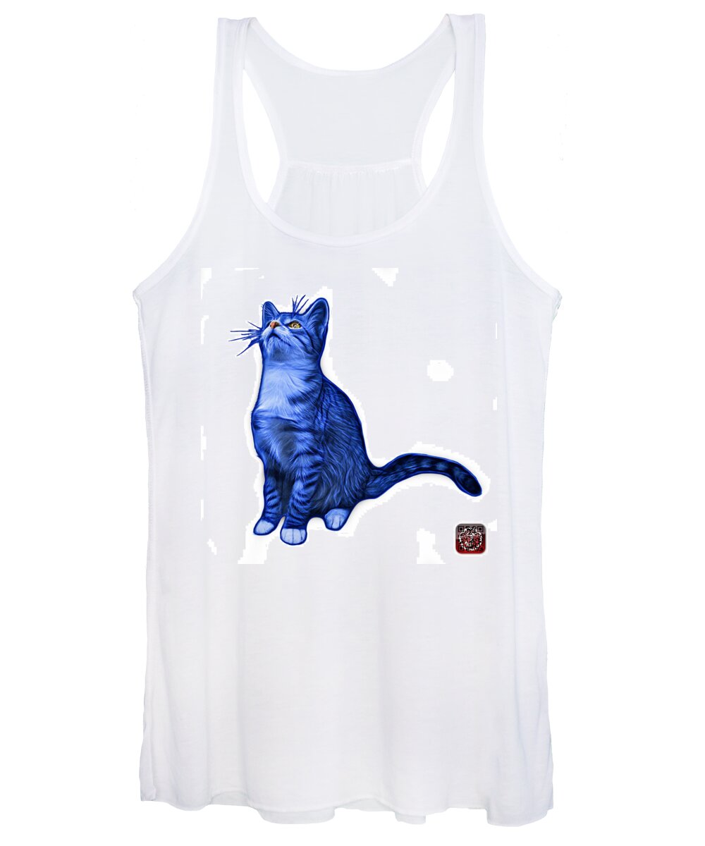 Cat Women's Tank Top featuring the painting Cat Art - 3771 WB #1 by James Ahn
