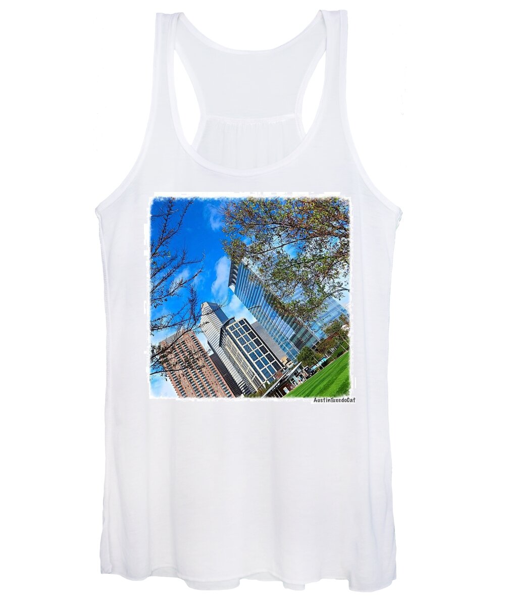 Beautiful Women's Tank Top featuring the photograph #downtown #houston On A #beautiful #1 by Austin Tuxedo Cat