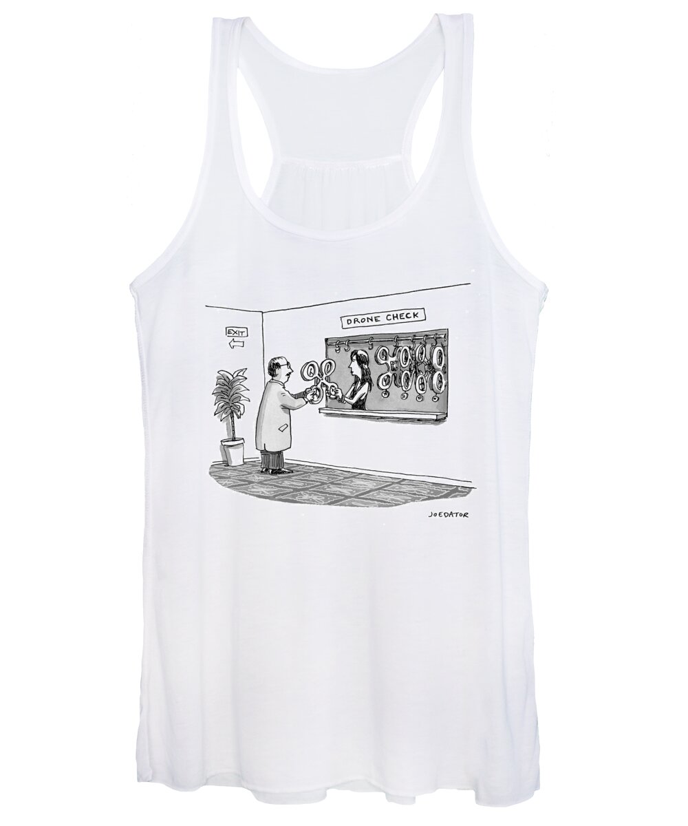 Drone Check Women's Tank Top featuring the drawing Drone Check #1 by Joe Dator