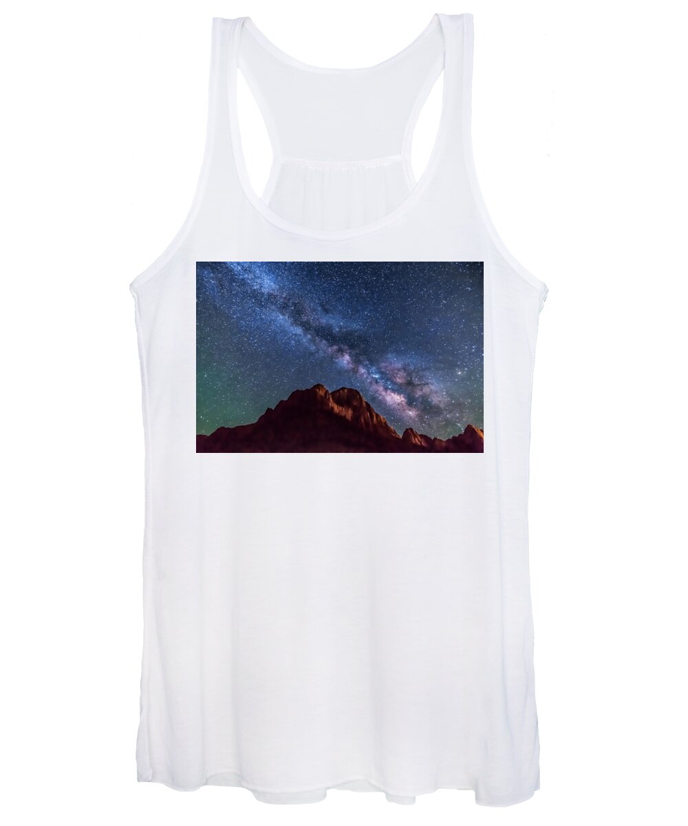 East Temple Women's Tank Top featuring the photograph East Temple Milky Way 12 27 41 by Joe Kopp