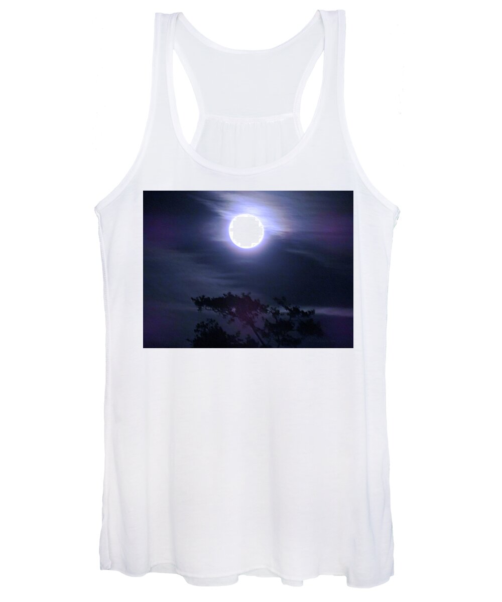 Night Women's Tank Top featuring the digital art Full Moon Falling #1 by Vincent Green