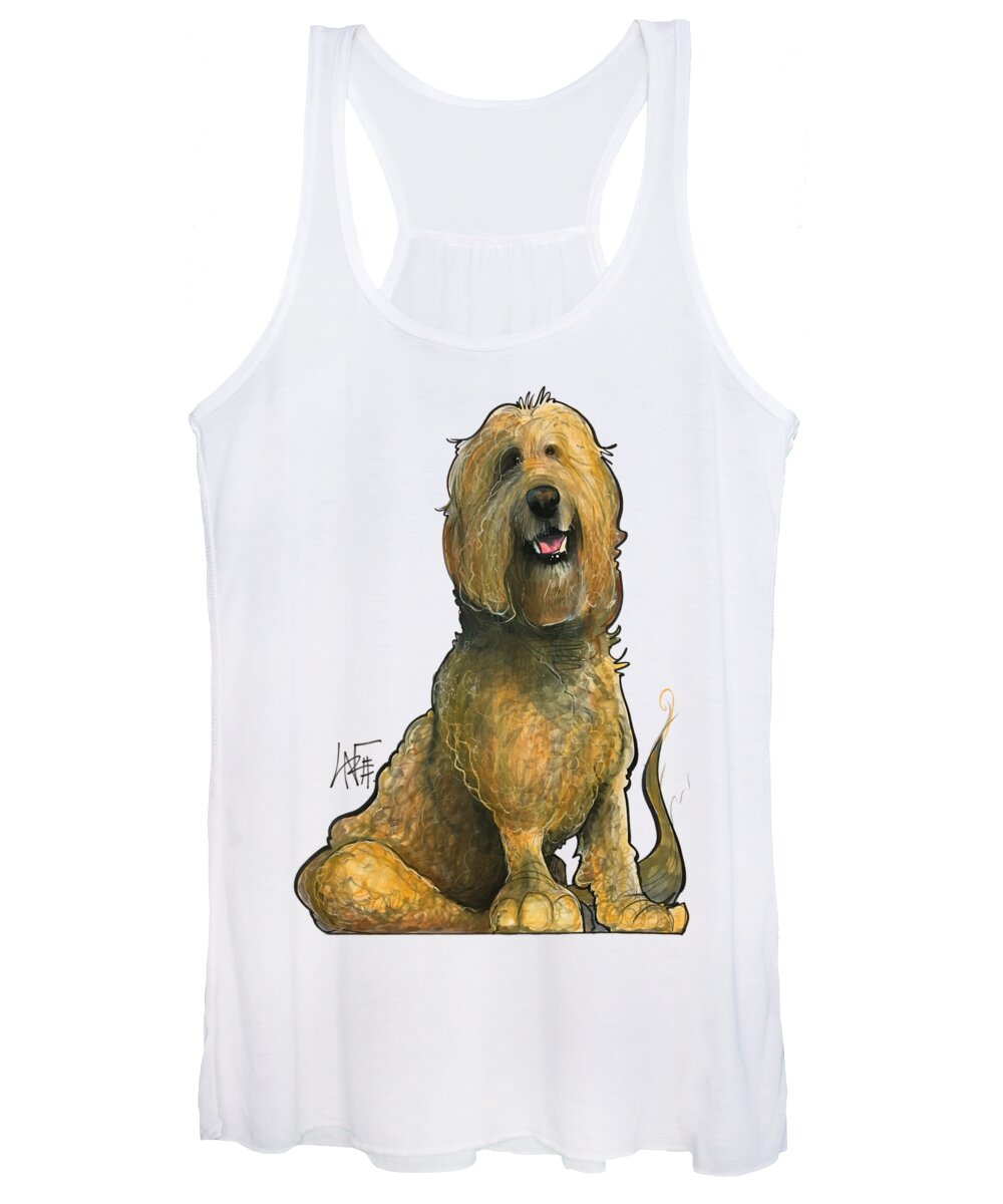 Golden Doodle Women's Tank Top featuring the drawing Grand 3171 by Canine Caricatures By John LaFree