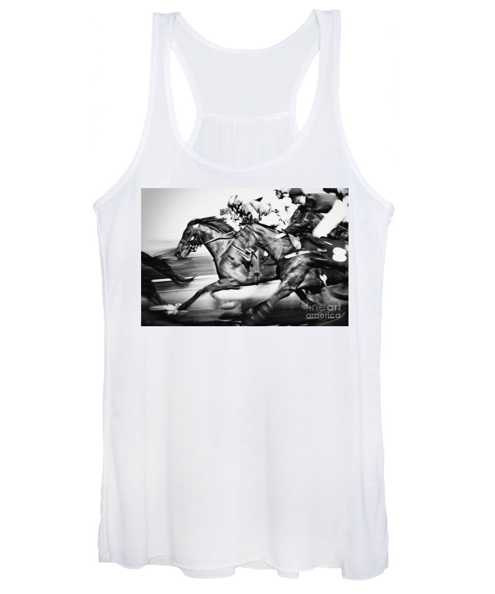 Horse Women's Tank Top featuring the photograph Horse Racing #1 by Dimitar Hristov