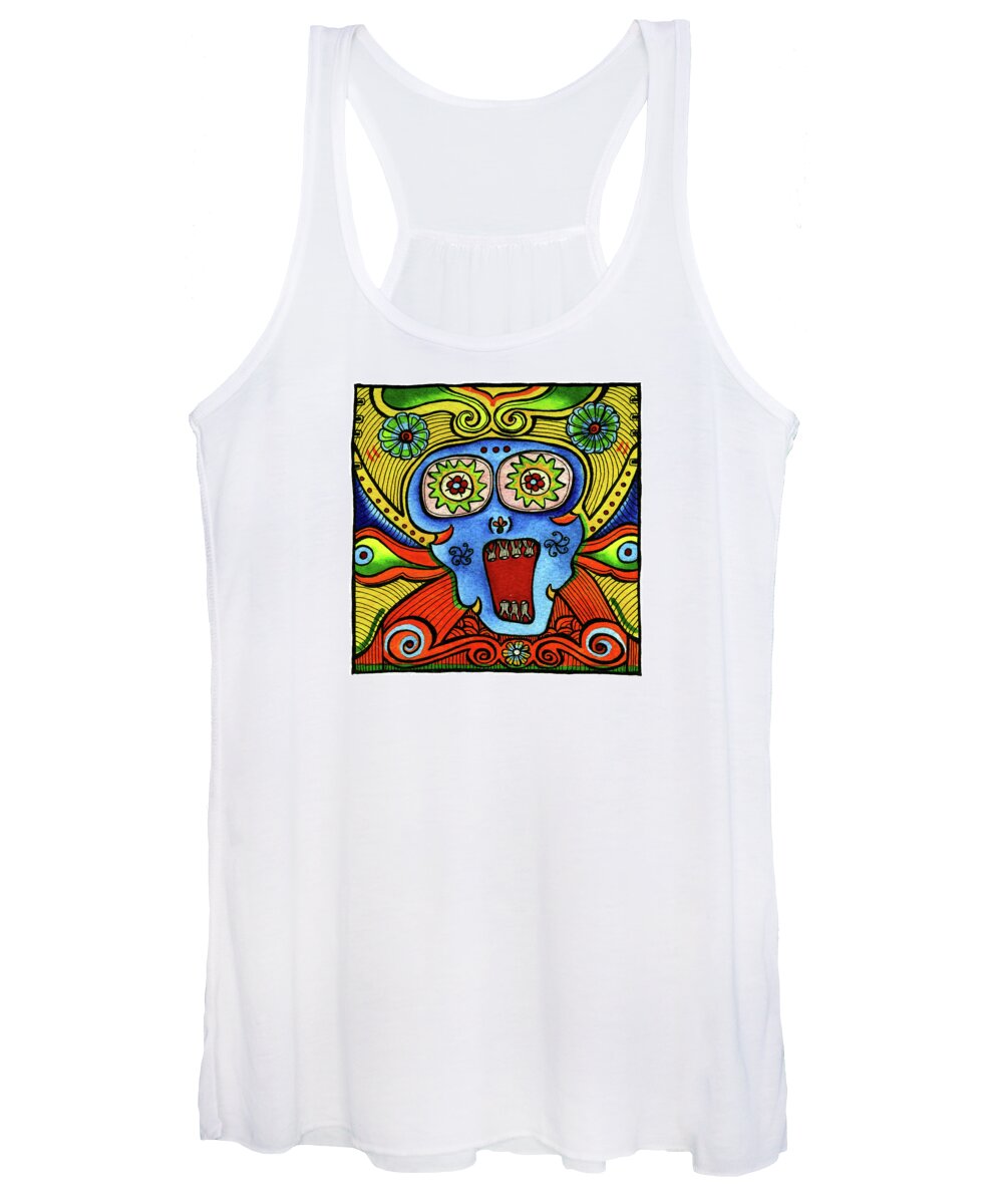 Paintings Women's Tank Top featuring the painting Jester Patty by Dar Freeland