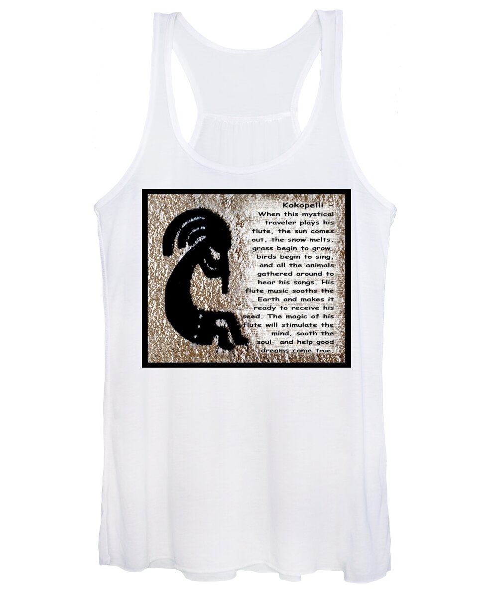 Barbara Snyder Women's Tank Top featuring the photograph Kokopelli #1 by Barbara Snyder