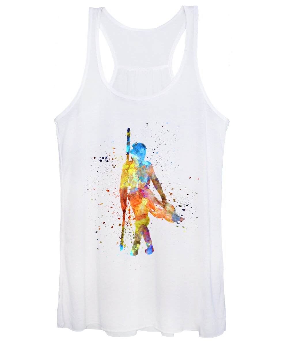 Star Wars; Rey; Colorful; Movie; Art; Illustration; In Watercolor; Painting; Watercolor; Poster; Print; Wall Art; Watercolor Women's Tank Top featuring the painting Rey Star Wars 01 in watercolor by Pablo Romero