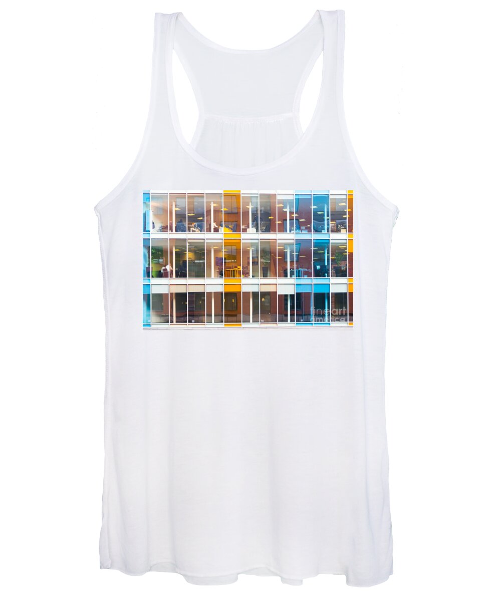 Office Women's Tank Top featuring the photograph Office windows #1 by Colin Rayner