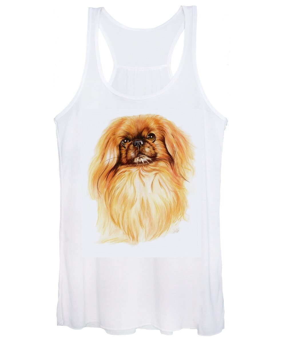 Toy Group Women's Tank Top featuring the painting Pekingese in Watercolor by Barbara Keith