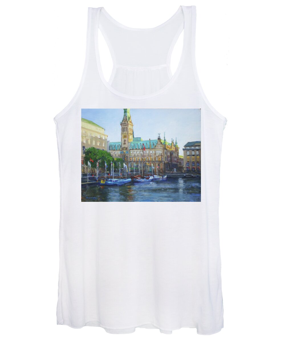 Germany Women's Tank Top featuring the painting Rathaus #1 by Joan Coffey