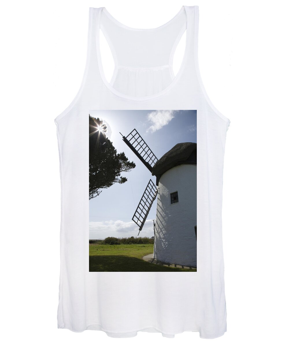 Historic Women's Tank Top featuring the photograph The old Irish windmill #1 by Ian Middleton