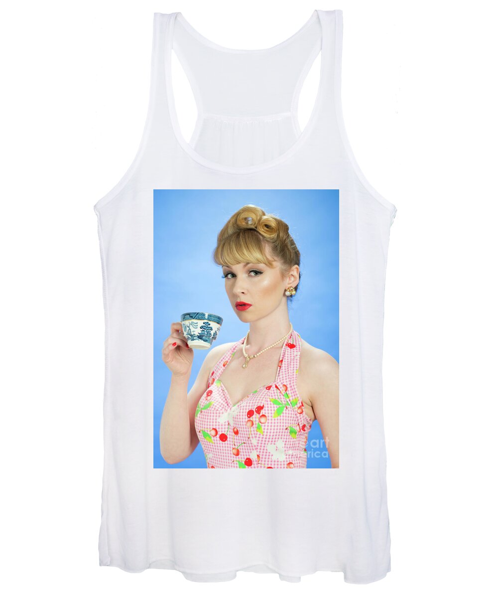 Pin Up Women's Tank Top featuring the photograph Vintage Pin Up #1 by Amanda Elwell