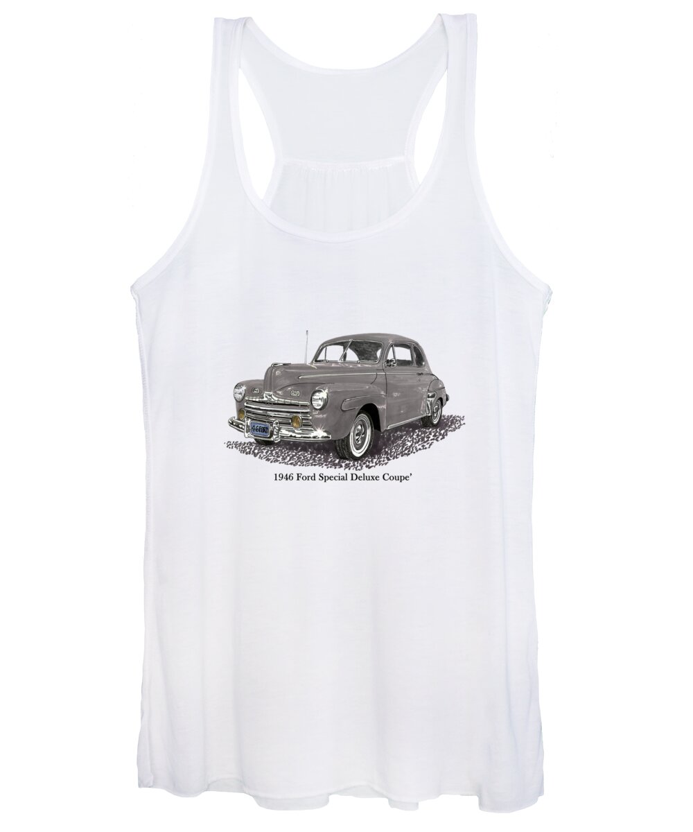 1946 Ford Super Deluxe Coupe Women's Tank Top featuring the painting 1946 Ford Special Deluxe Coupe by Jack Pumphrey