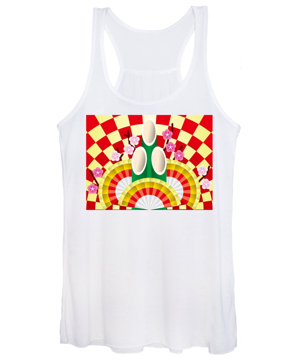  Women's Tank Top featuring the digital art Japanese Newyear Decoration #2 by Moto-hal