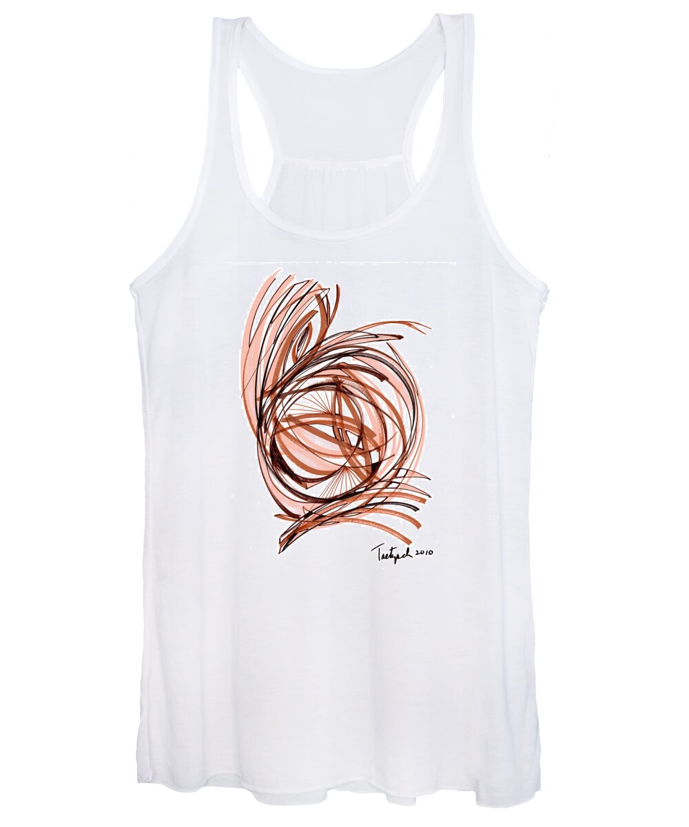 Abstract Art Women's Tank Top featuring the drawing 2010 Abstract Drawing Six by Lynne Taetzsch