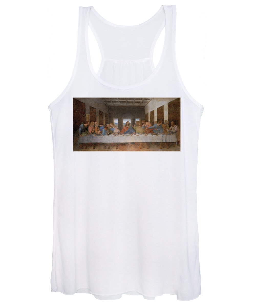 Leonardo Da Vinci Women's Tank Top featuring the painting The Last Supper by Troy Caperton