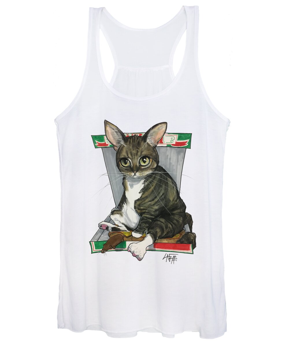Cat Women's Tank Top featuring the drawing 2569 Bailey by Canine Caricatures By John LaFree
