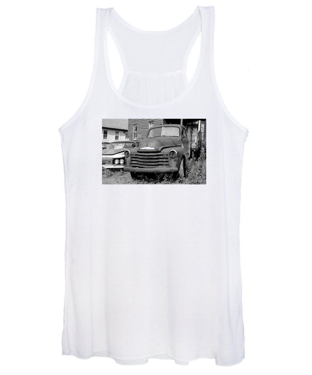 Chrysler Women's Tank Top featuring the photograph Old and Forgotten - BW by Brian Manfra