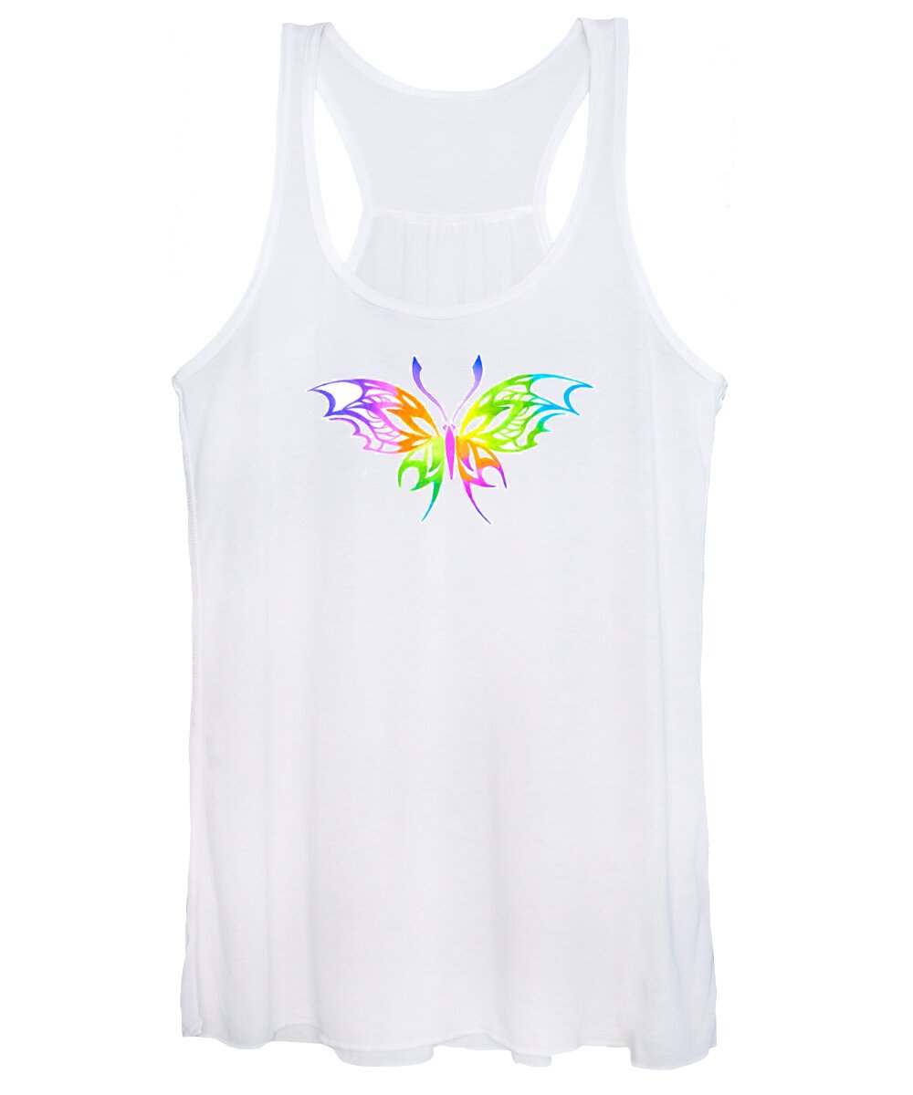 Tribal Women's Tank Top featuring the painting Butterfly #5 by Sarah Krafft