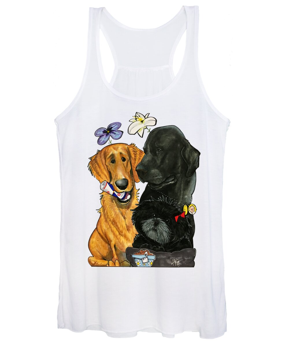 Pet Portrait Women's Tank Top featuring the drawing 7-1396 Scallon by John LaFree