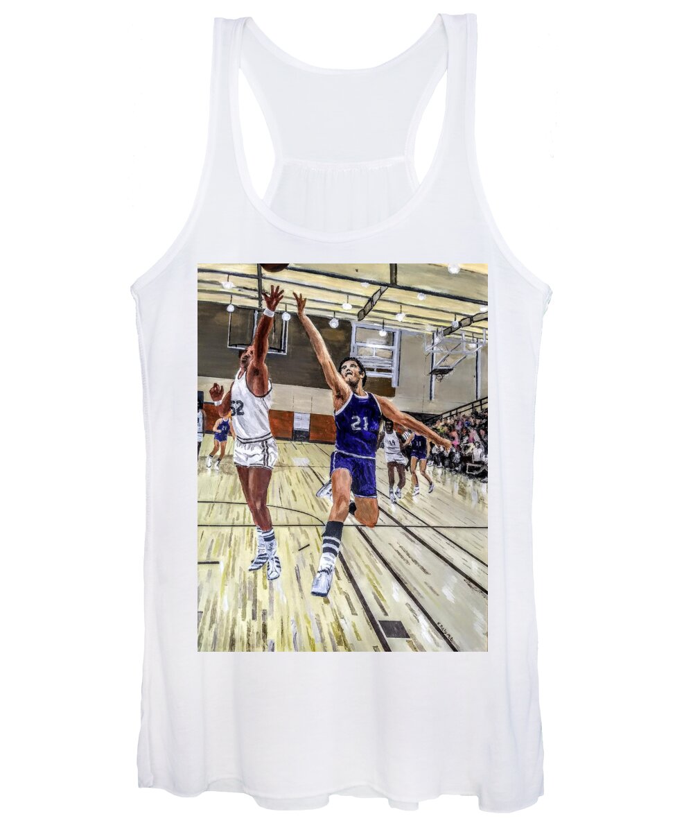 Semi-pro Women's Tank Top featuring the painting 70's Layup by Kevin Daly