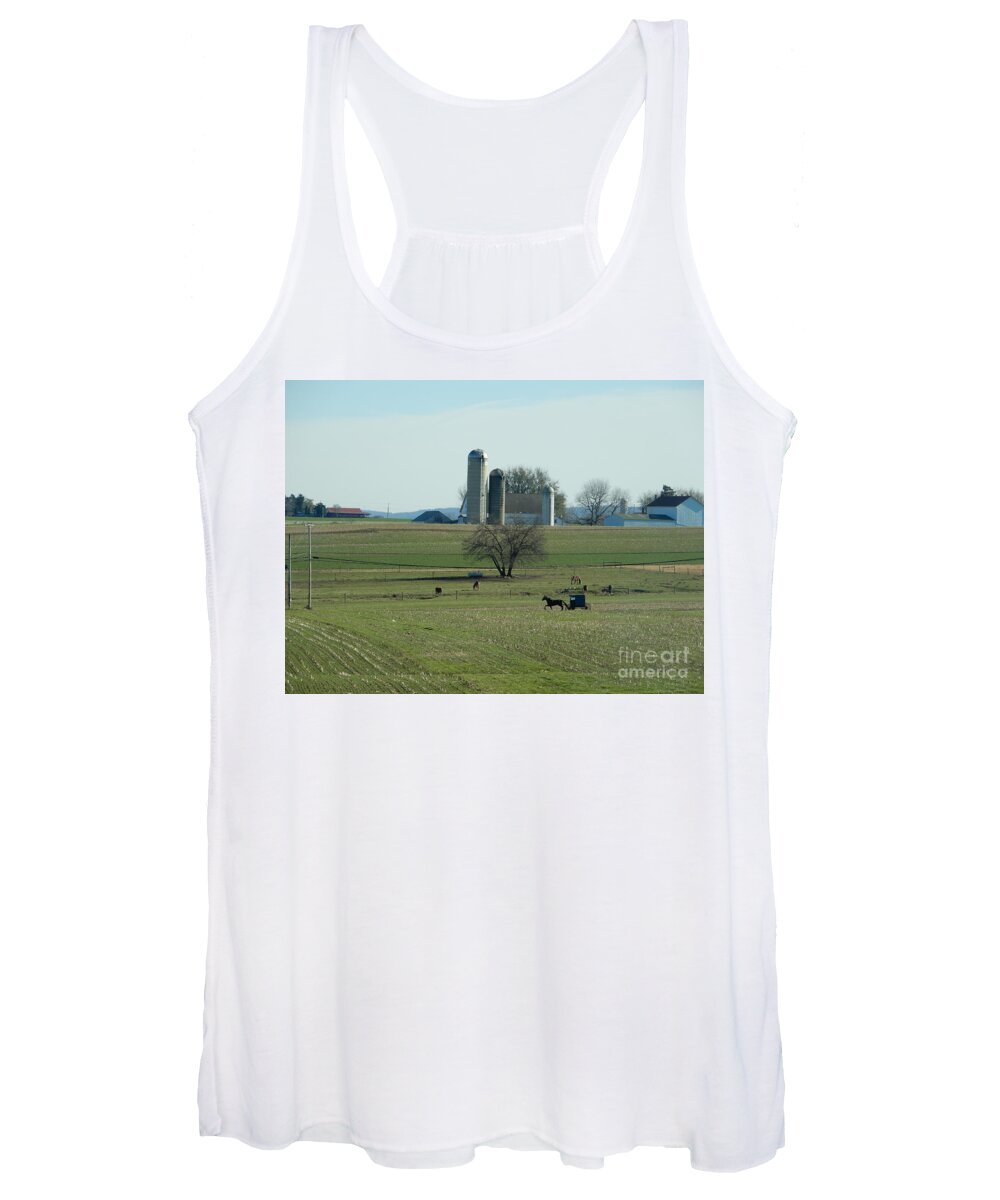 Amish Women's Tank Top featuring the photograph A Clear November Day by Christine Clark