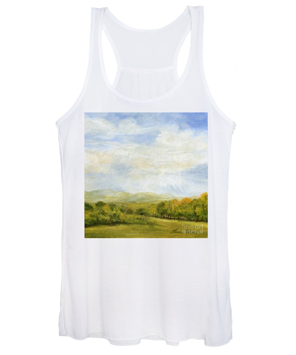Oil On Canvas Women's Tank Top featuring the painting A Day in Autumn by Laurie Rohner