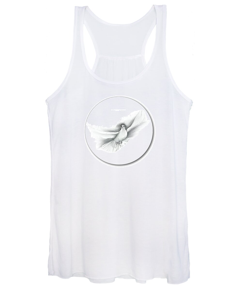 Digital Art Women's Tank Top featuring the drawing A little peace - Thank you by Ian Anderson