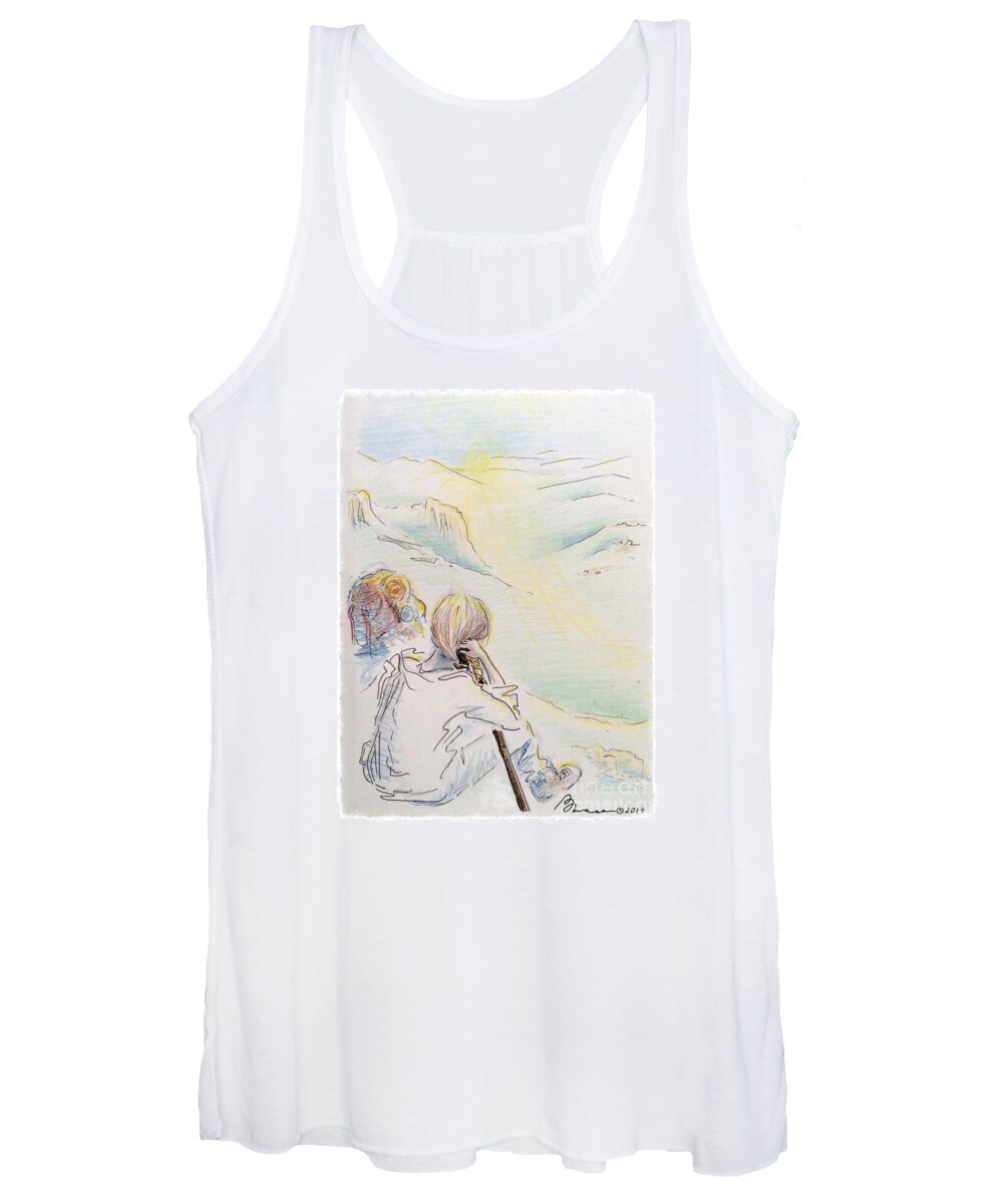 Girl Women's Tank Top featuring the drawing Above All by Barbara Chase