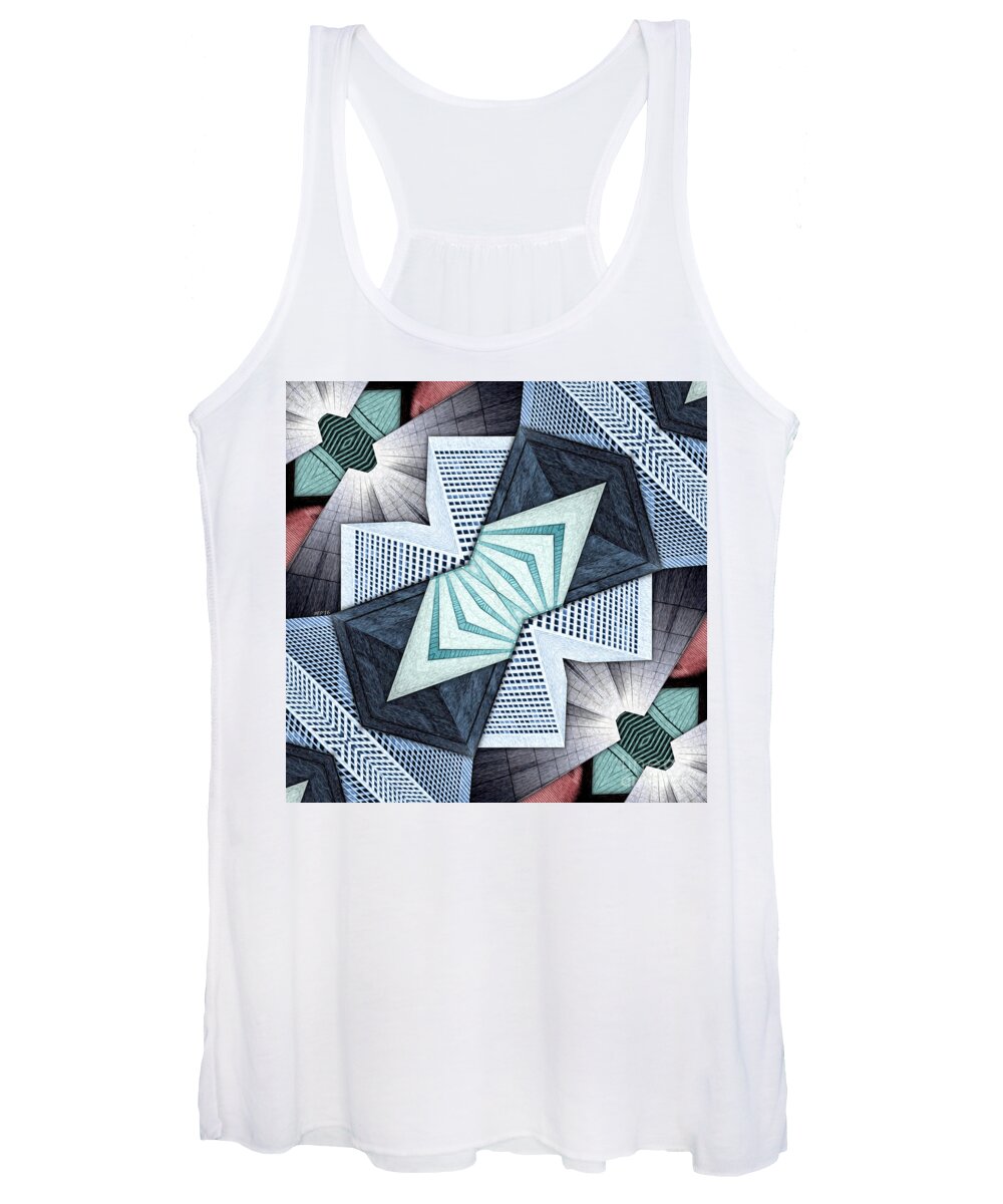Collage Women's Tank Top featuring the digital art Abstract Structural Collage by Phil Perkins