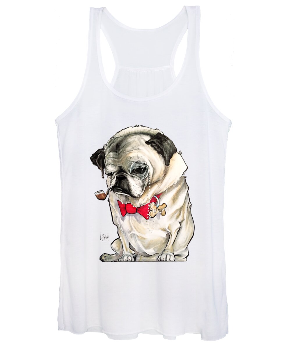 Pug Women's Tank Top featuring the drawing Adey 2174 by John LaFree