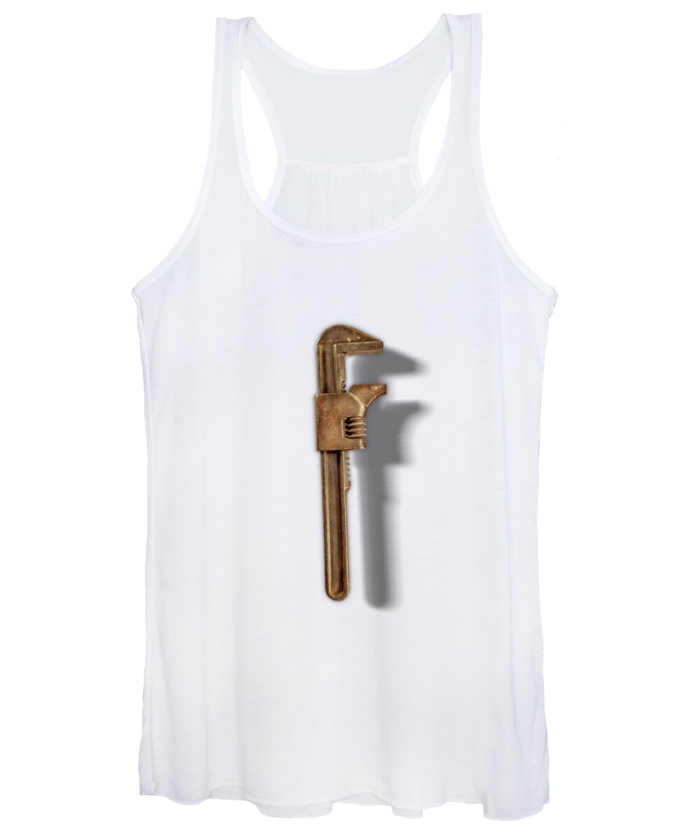 Antique Women's Tank Top featuring the photograph Adjustable Wrench Back on Color Paper by YoPedro