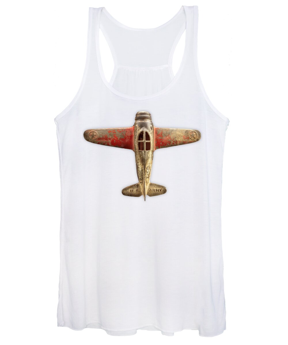 Metal Women's Tank Top featuring the photograph Airplane Scrapper on Color Paper by YoPedro