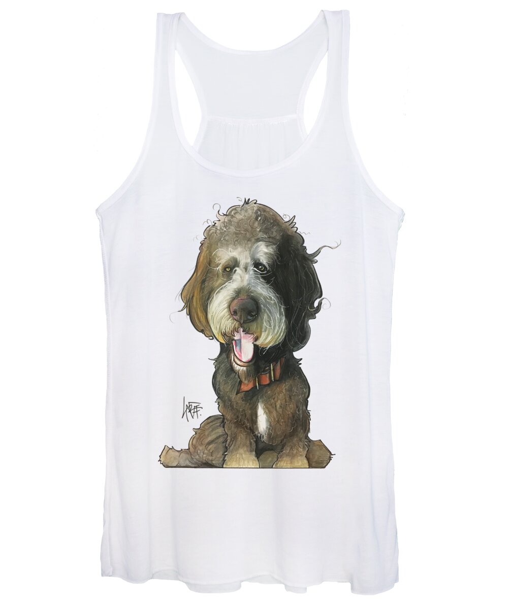 Pet Portrait Women's Tank Top featuring the drawing Allen 3233 by Canine Caricatures By John LaFree