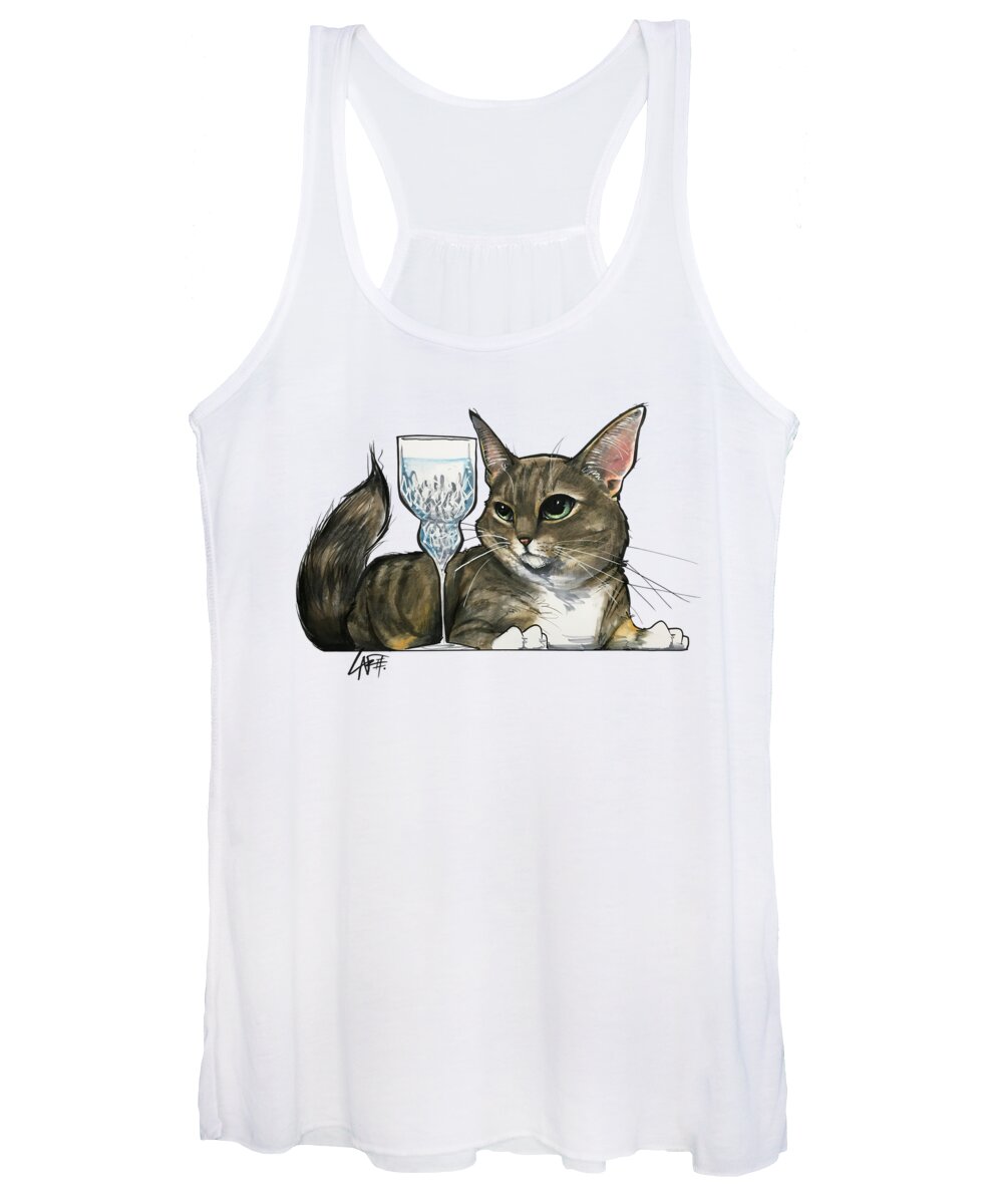 Cat Women's Tank Top featuring the drawing Alley 3925 by Canine Caricatures By John LaFree