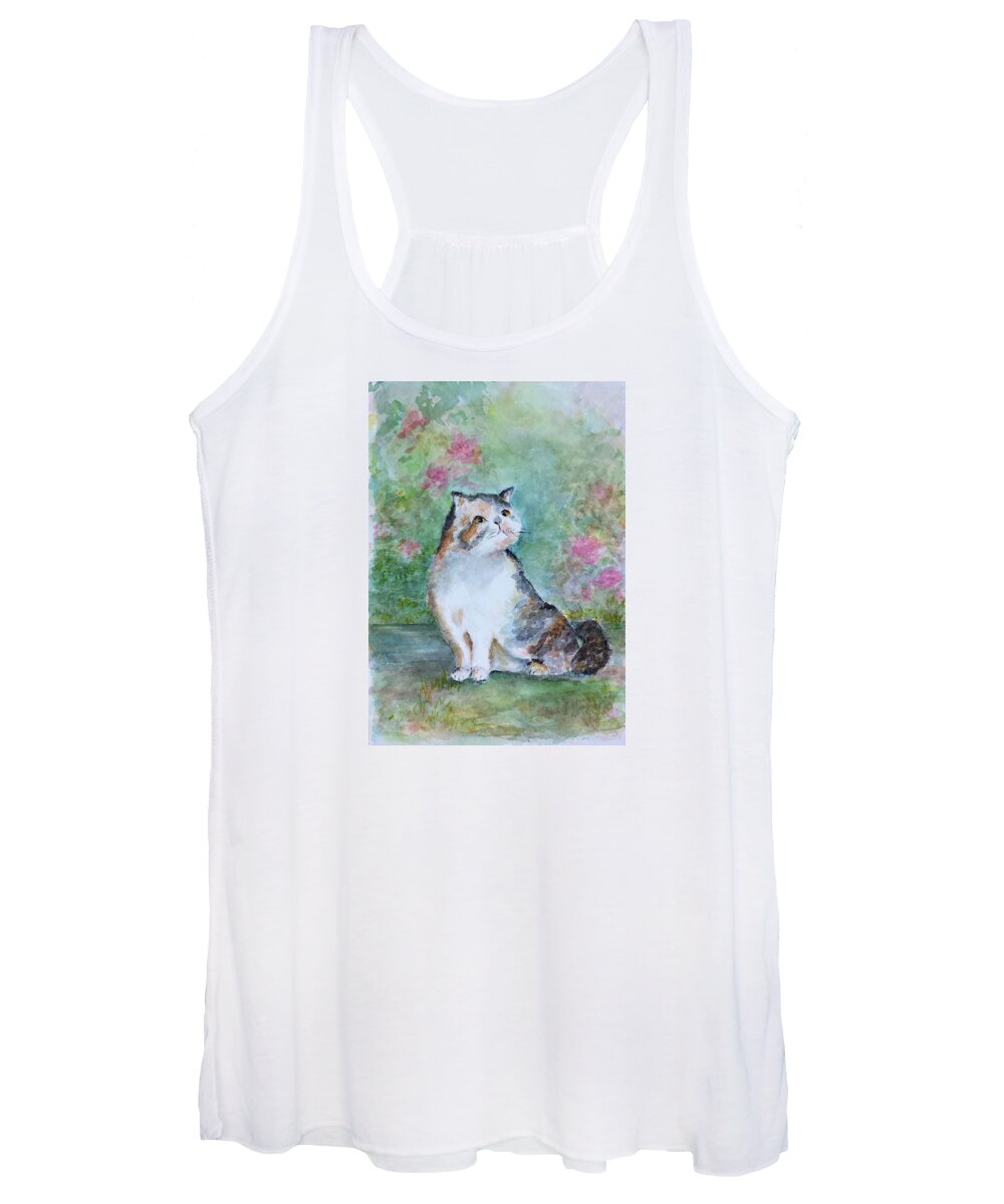Spring Women's Tank Top featuring the painting Amazed by Laurie Samara-Schlageter