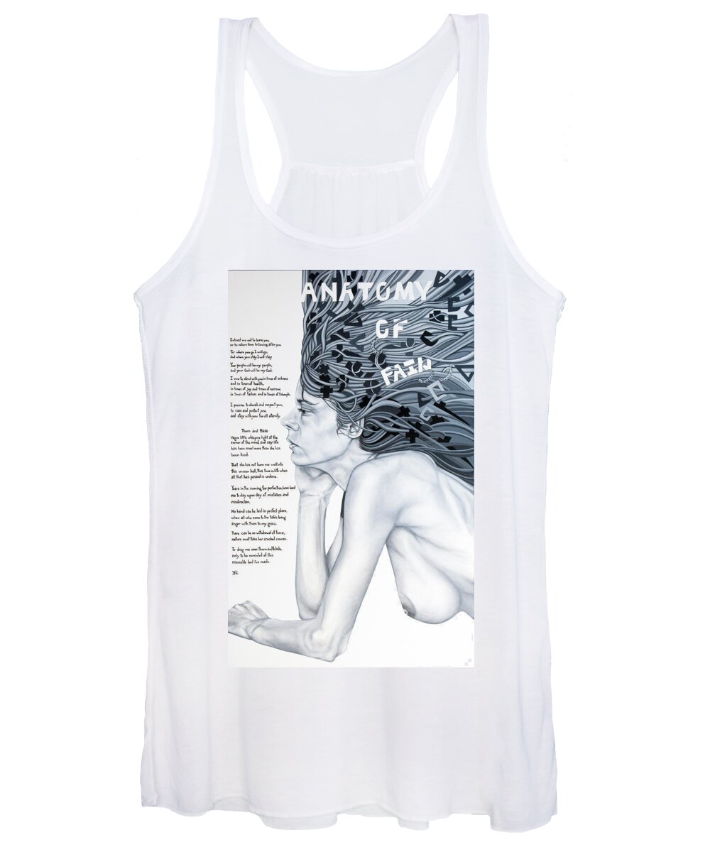 Poetry Women's Tank Top featuring the painting Anatomy Of Pain by Judy Henninger