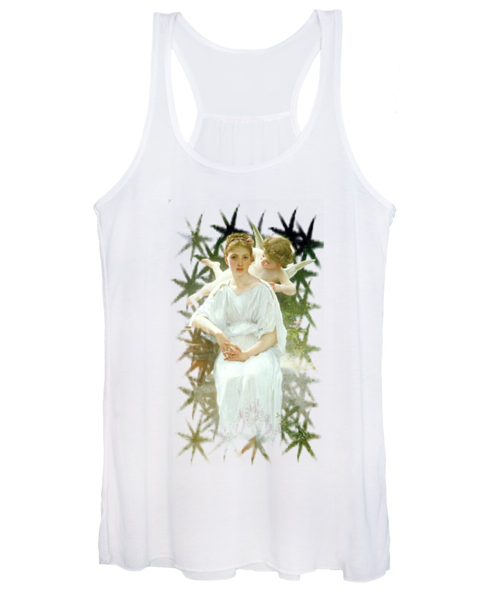 Angel Women's Tank Top featuring the mixed media Angel Whispers - Les murmures del Amour William by Adolphe Bouguereau