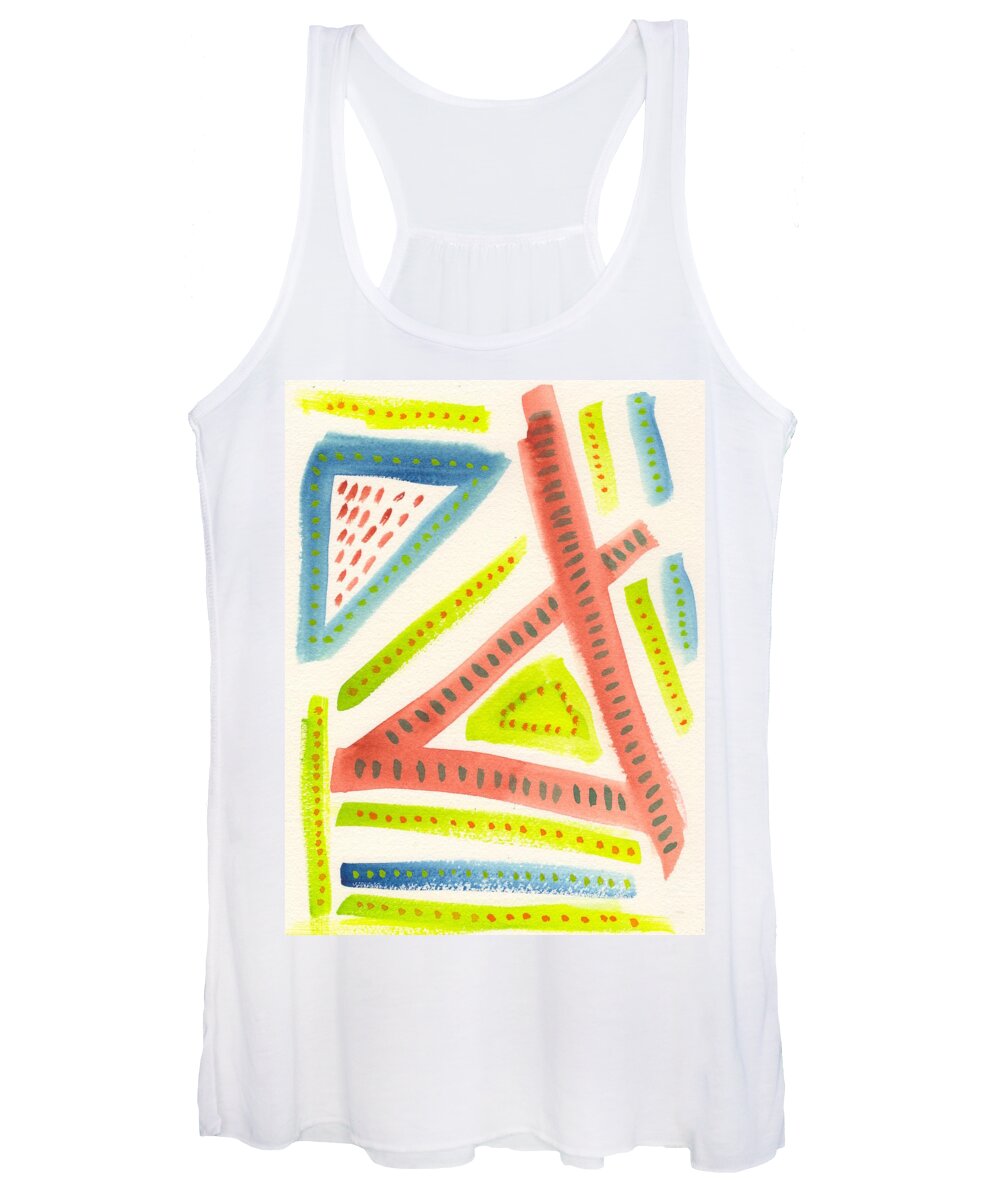 Watercolor Women's Tank Top featuring the painting Angular Spaces by Marcy Brennan
