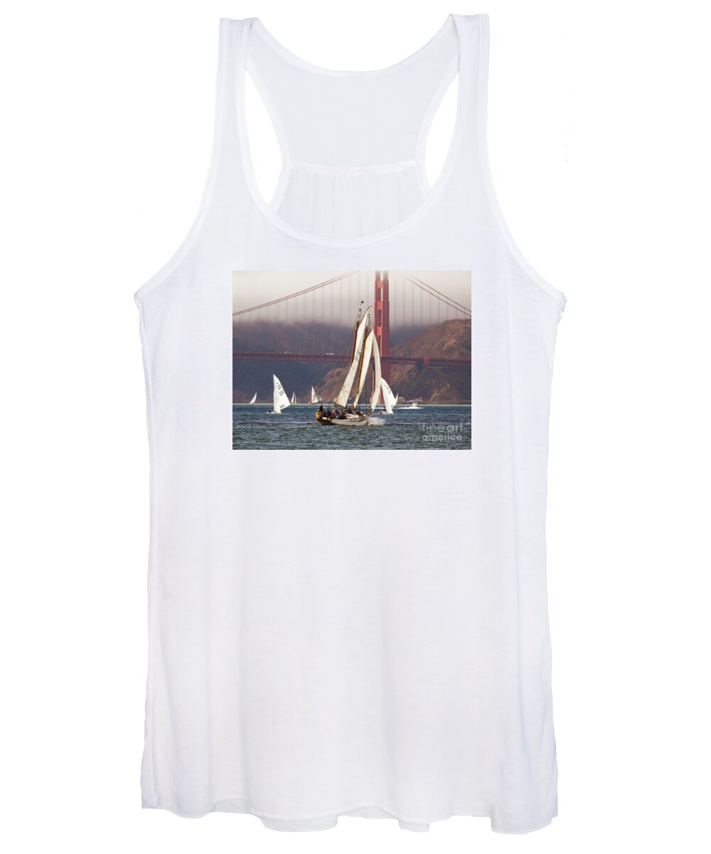 Yankee Schooner-schooners-gaff Rigged-sailboats Women's Tank Top featuring the photograph Another Fine Day by Scott Cameron
