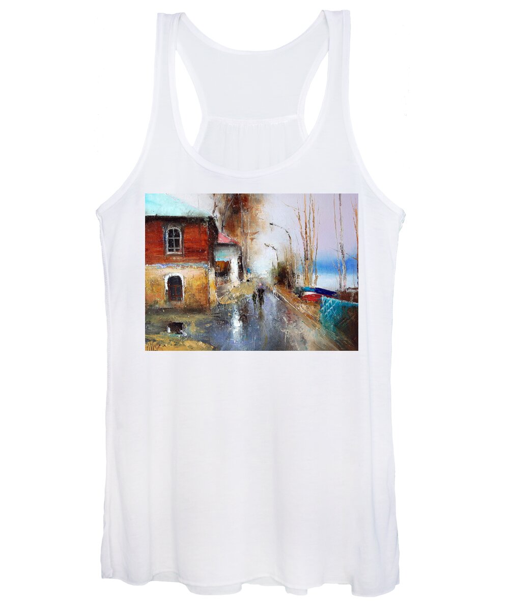 Russian Artists New Wave Women's Tank Top featuring the painting April. The River Volga by Igor Medvedev