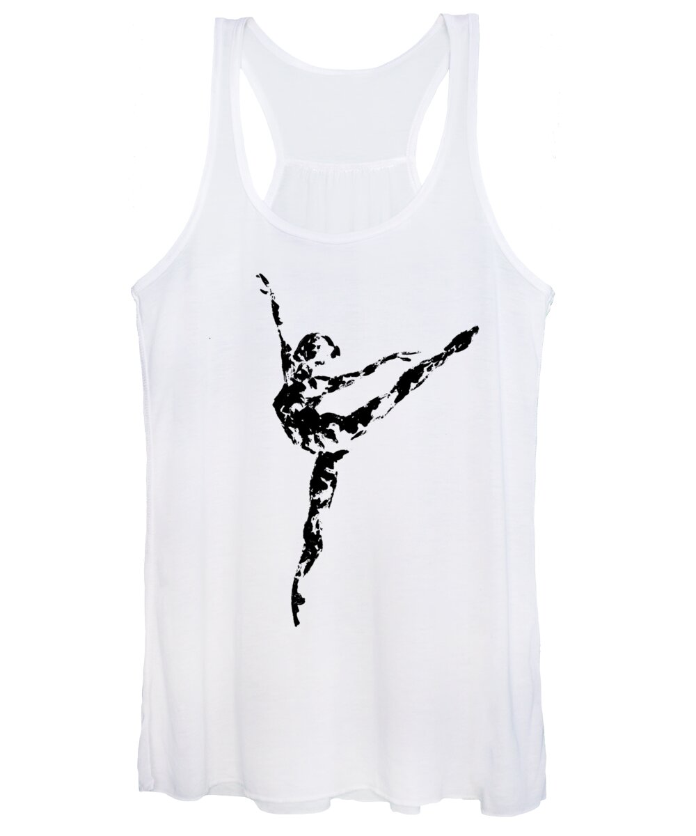 Dance Women's Tank Top featuring the painting Arabesque - transparent background by Emily Page