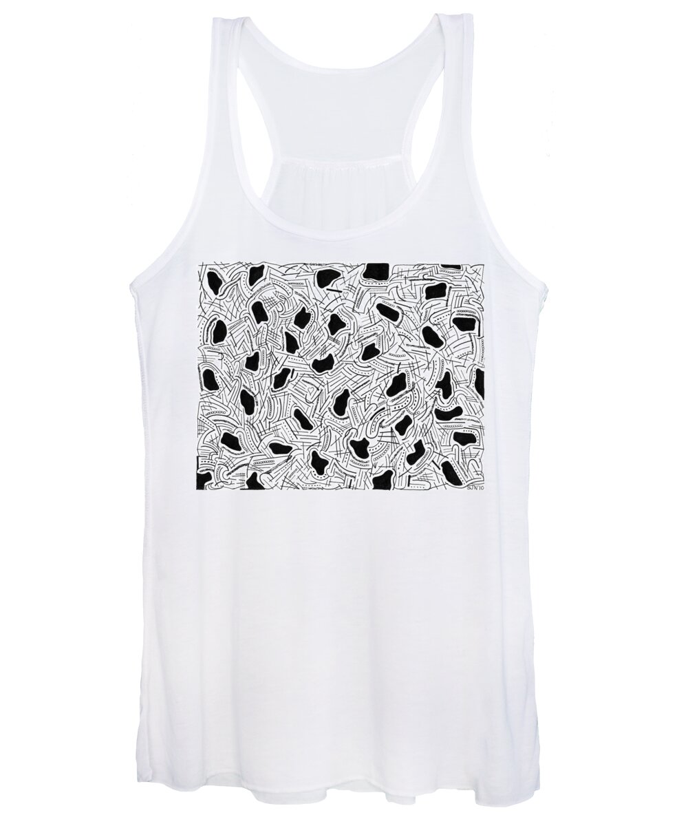 Abstract Women's Tank Top featuring the drawing Ardor by Steven Natanson