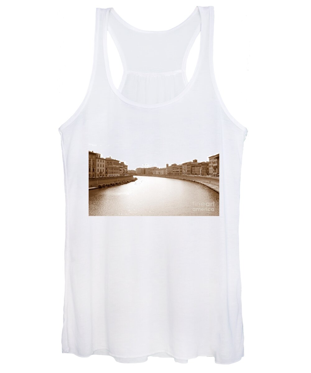 Arno Women's Tank Top featuring the photograph Arno River in Pisa by Laurel Best